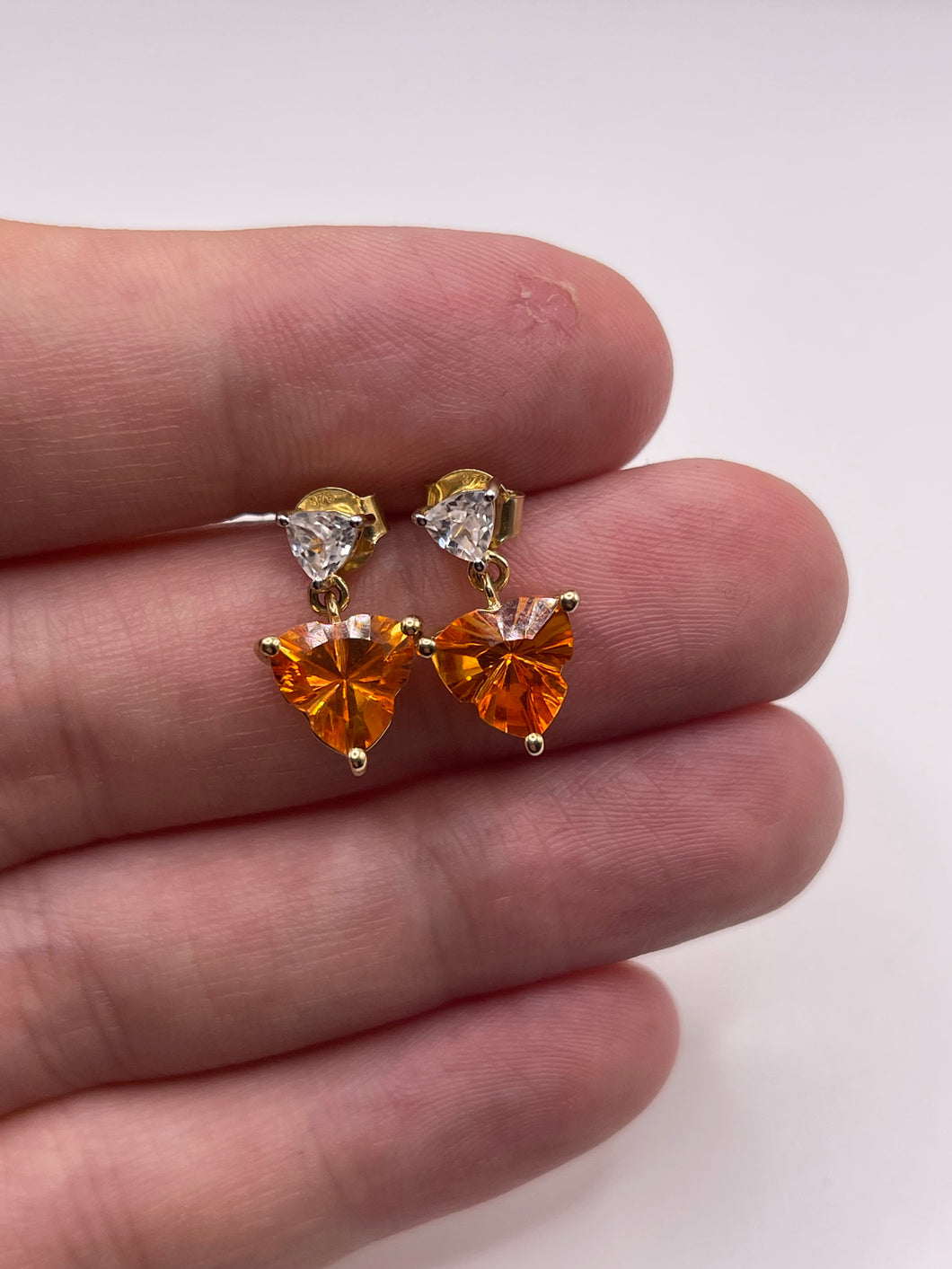 Glenn Lehrer 9ct gold topaz and zircon earrings
