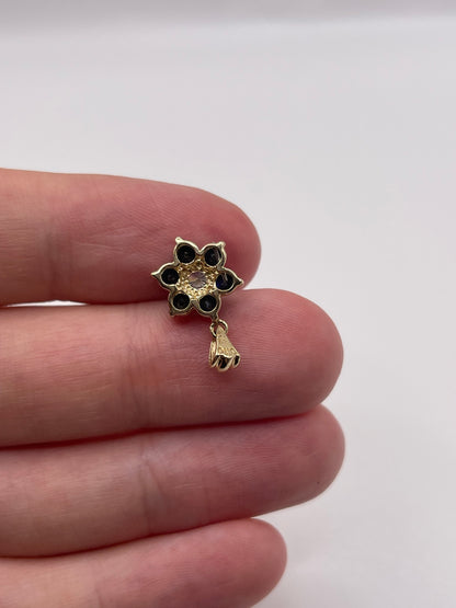 9ct gold sapphire and diamond pendant