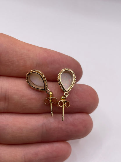 9ct gold opal earrings