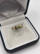 Load image into Gallery viewer, 9ct gold sapphire buckle ring
