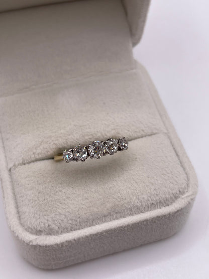 Antique 18ct gold old cut diamond ring