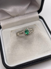 Load image into Gallery viewer, 18ct white gold emerald and diamond ring
