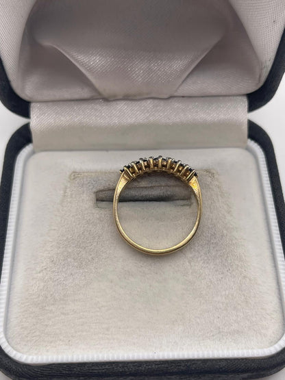 9ct gold sapphire and diamond ring