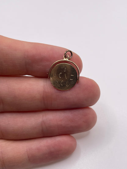 9ct gold I love you spinner charm