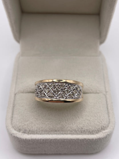9ct gold diamond cluster ring