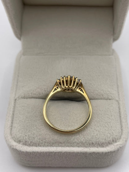 9ct gold diamond cluster ring