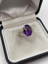 Load image into Gallery viewer, 18ct gold amethyst and diamond ring
