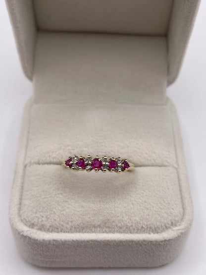 9ct gold ruby and diamond ring