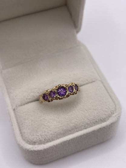 9ct gold amethyst ring