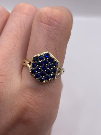 9ct gold kyanite cluster ring