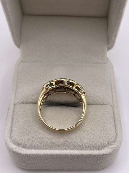 9ct gold diamond cluster ring
