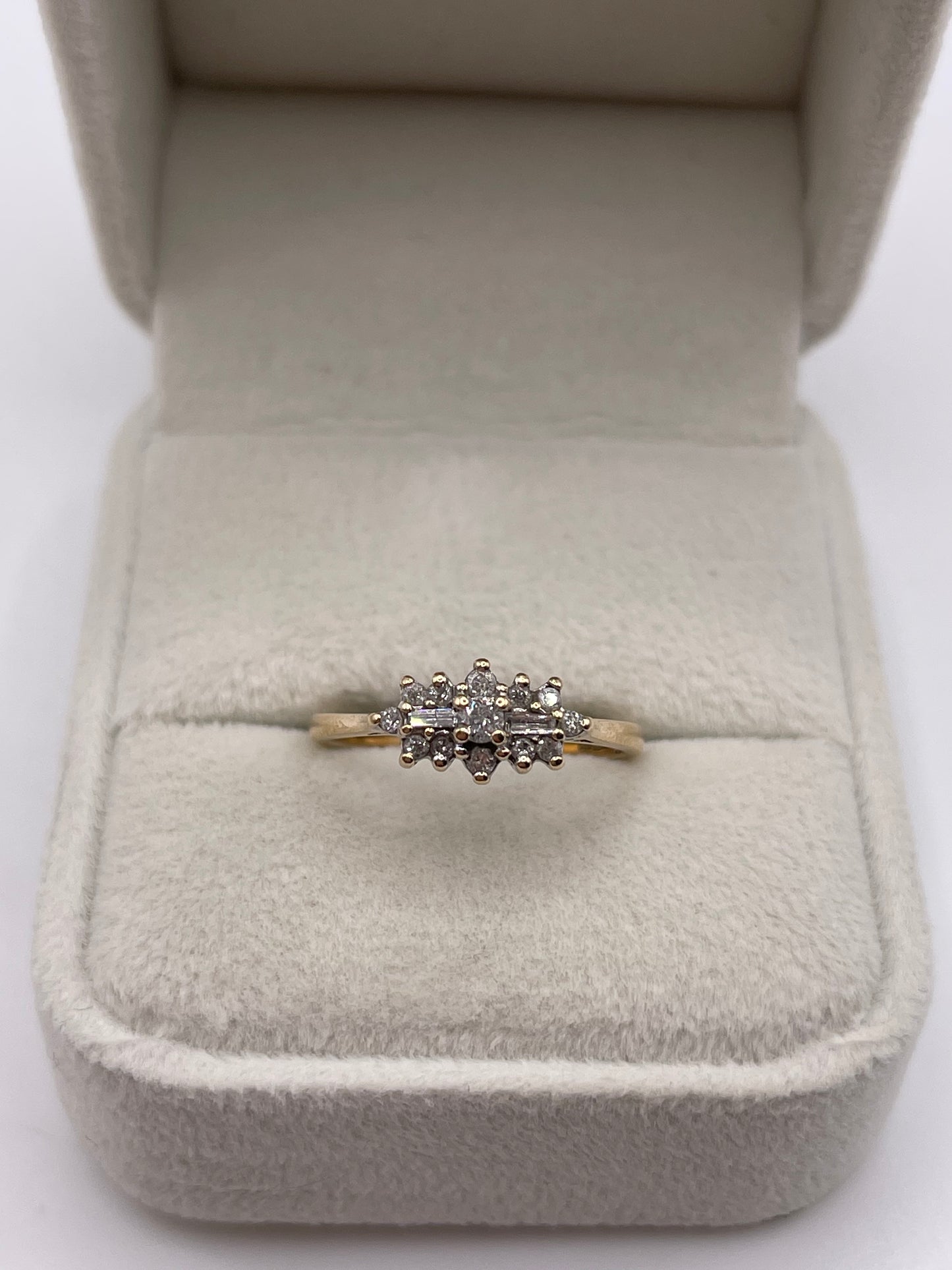 9ct gold diamond cluster ring