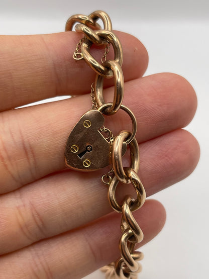9ct rose gold charm bracelet