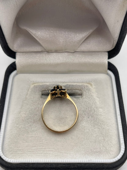 9ct gold sapphire cluster ring