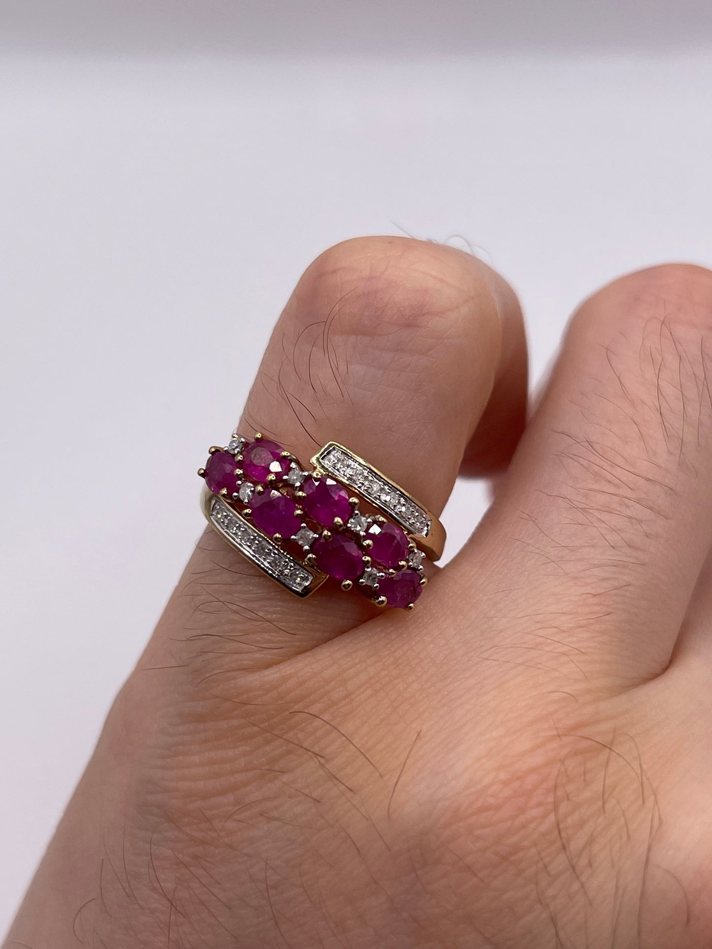 9ct gold ruby and diamond ring