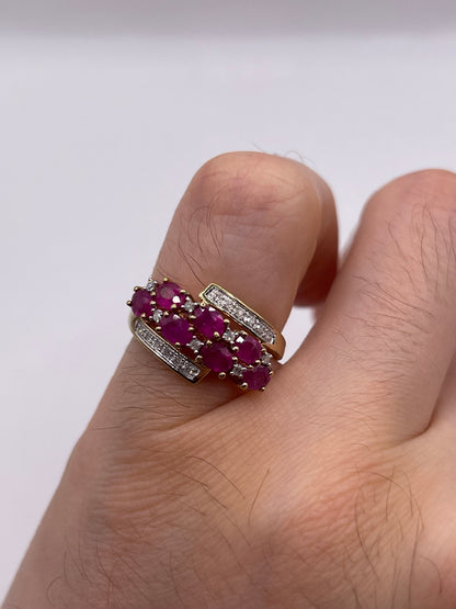 9ct gold ruby and diamond ring