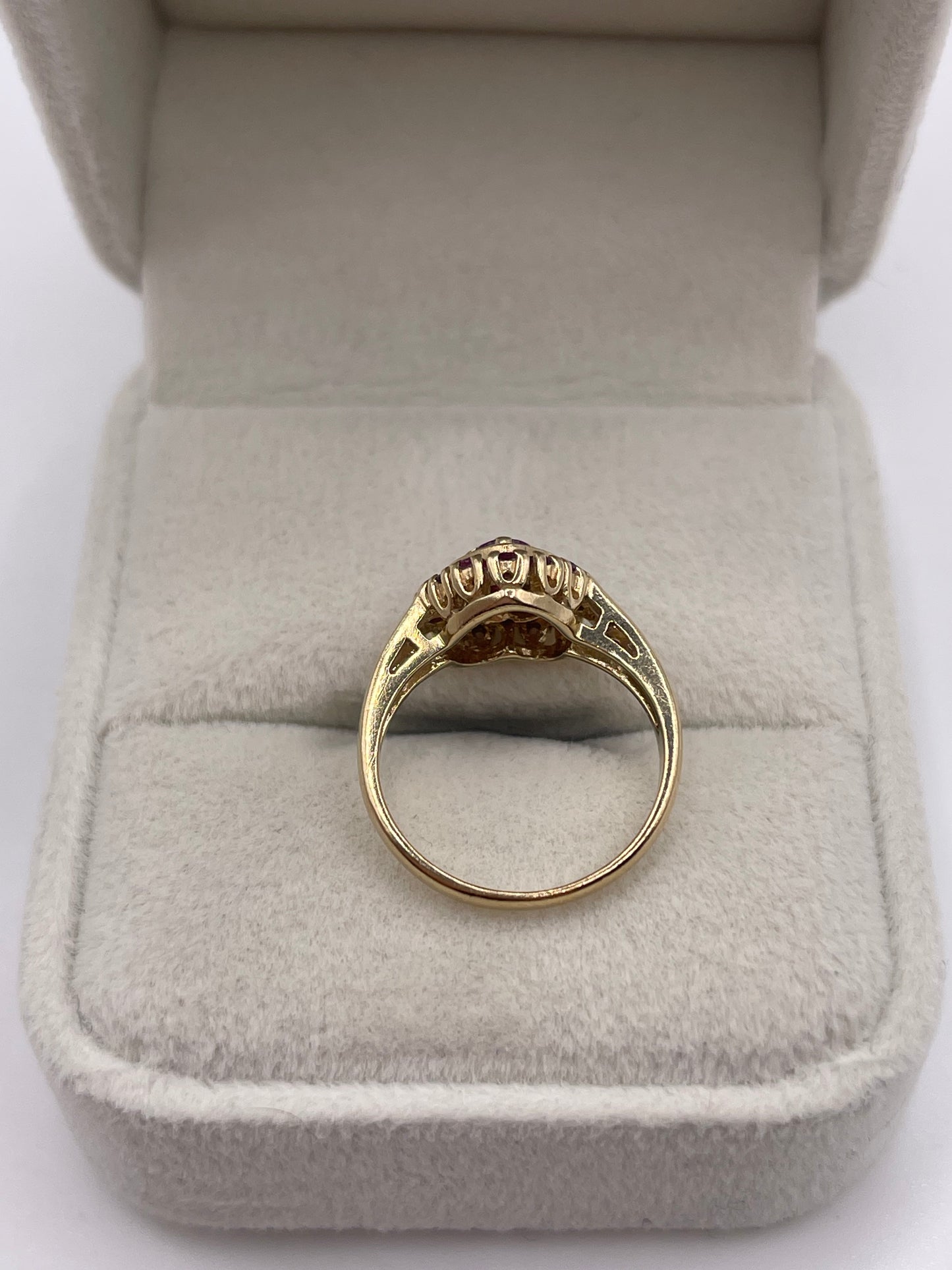 9ct gold ruby and diamond ring
