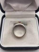 Load image into Gallery viewer, 18ct white gold pink sapphire and diamond ring
