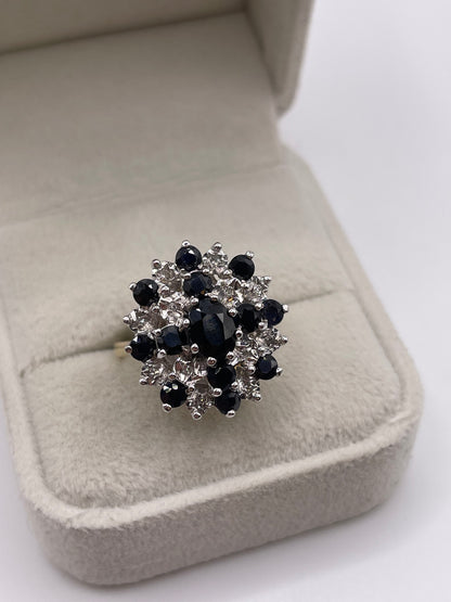 9ct gold sapphire and diamond ring