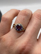 Load image into Gallery viewer, 9ct gold amethyst and diamond ring
