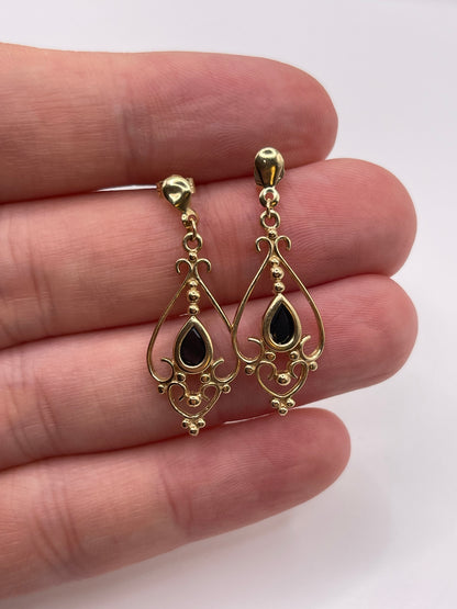 9ct gold sapphire earrings