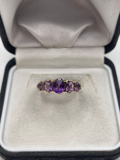 9ct gold amethyst ring