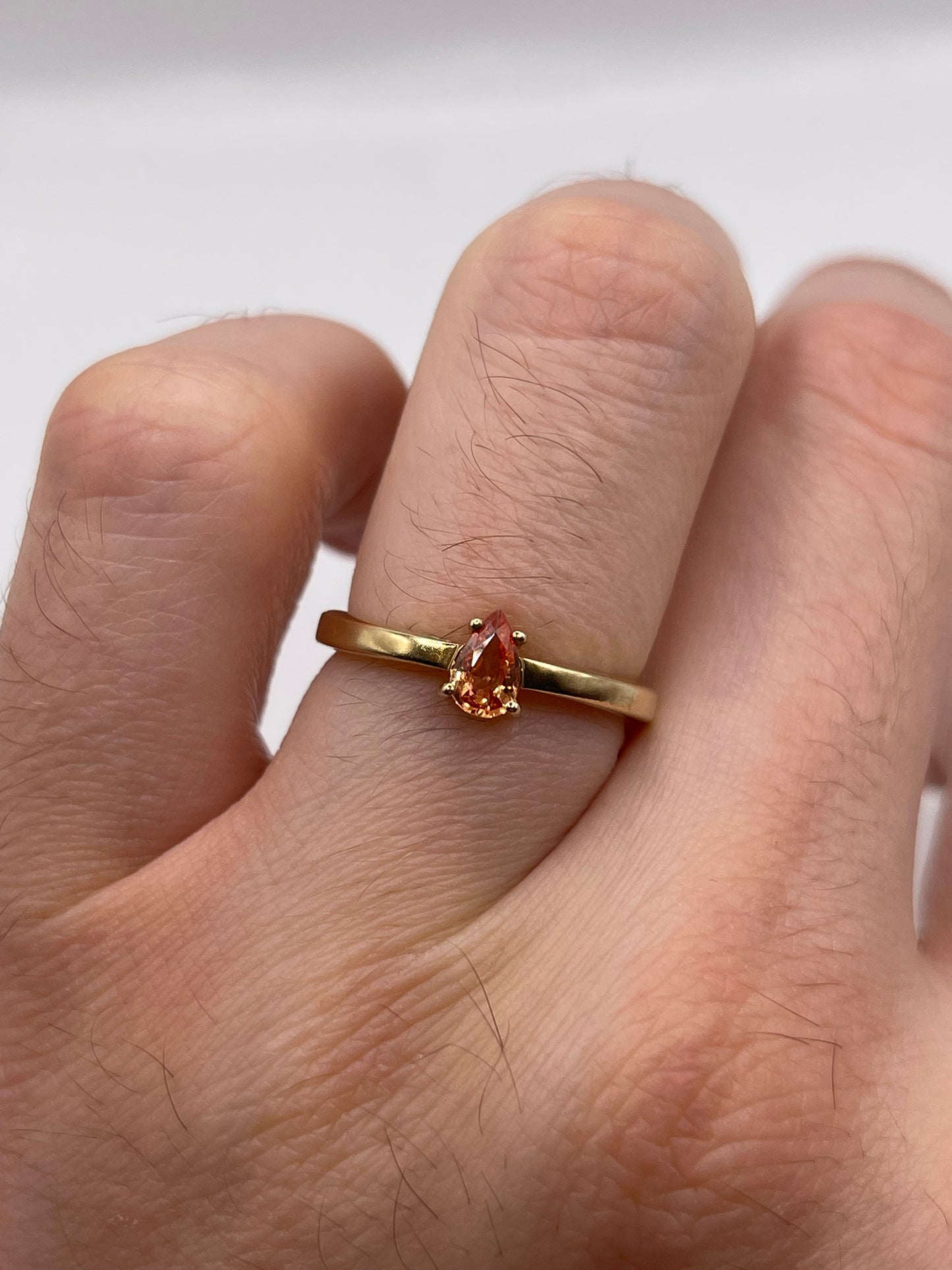 9ct gold orange sapphire ring