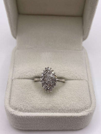 9ct white gold diamond cluster ring