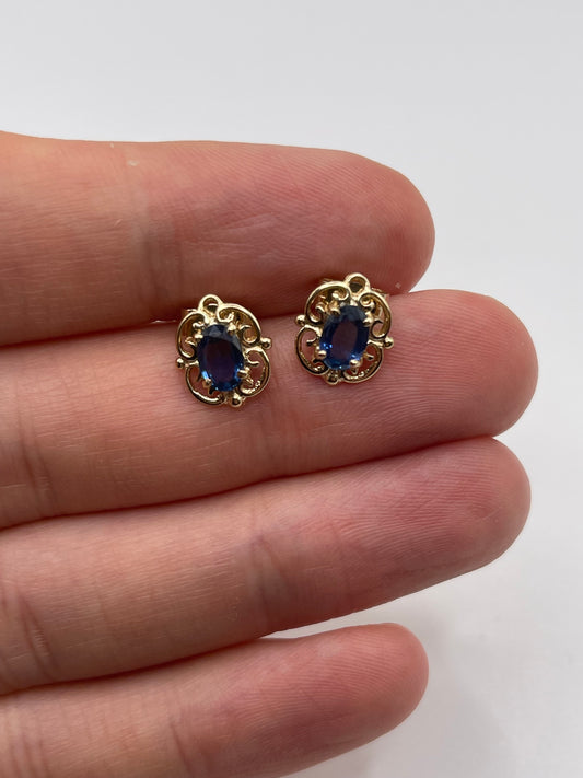 9ct gold sapphire earrings