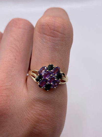 9ct gold sapphire cluster ring