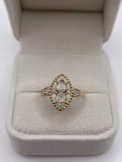 9ct gold topaz and zircon ring