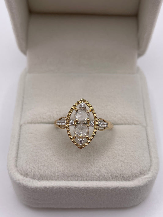 9ct gold topaz and zircon ring