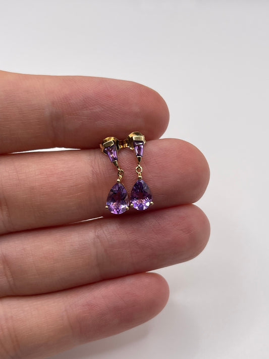 9ct gold amethyst earrings