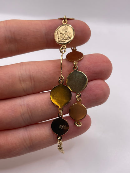 9ct gold cherub bracelet