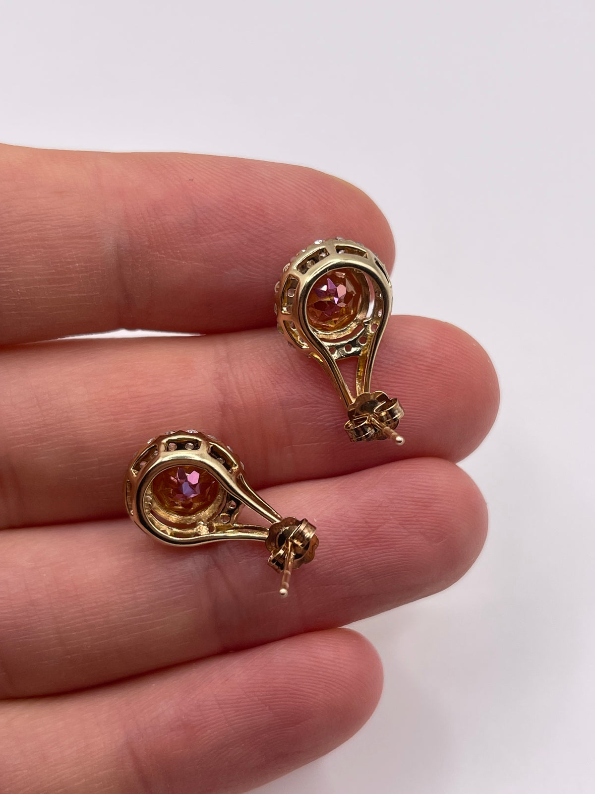 9ct gold topaz cluster earrings