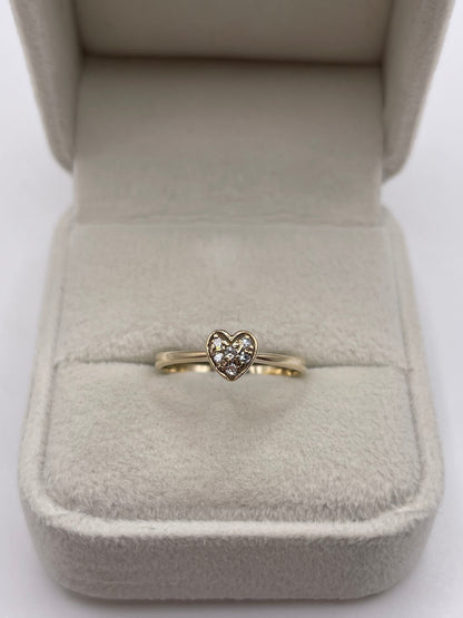 9ct gold diamond heart ring