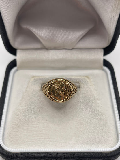 9ct gold coin ring