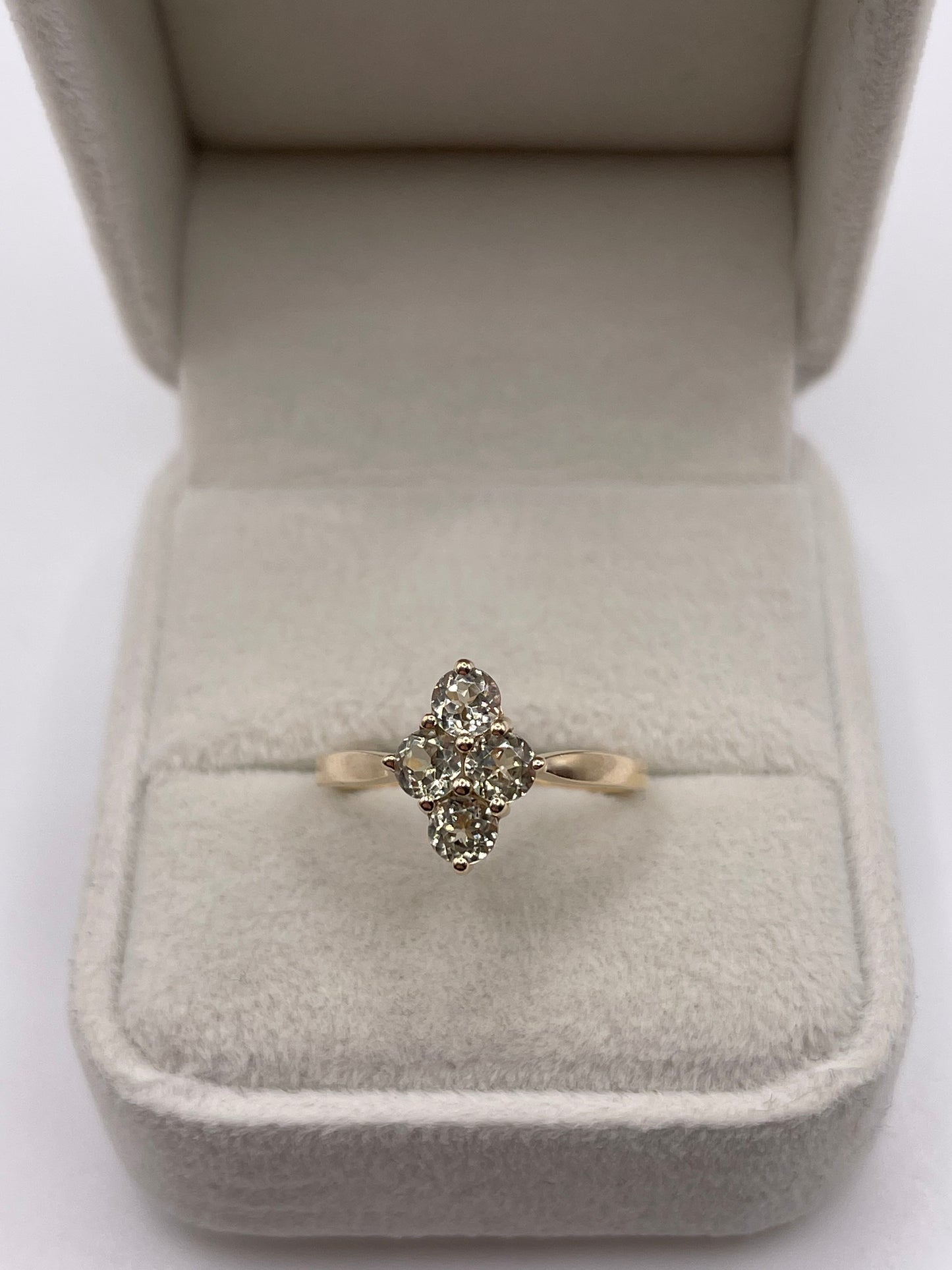 9ct gold quartz cluster ring
