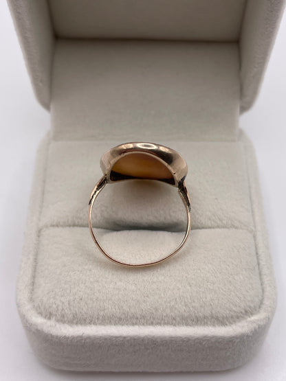 Antique 9ct rose gold cameo ring