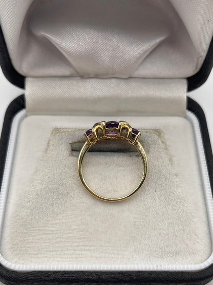 9ct gold amethyst ring