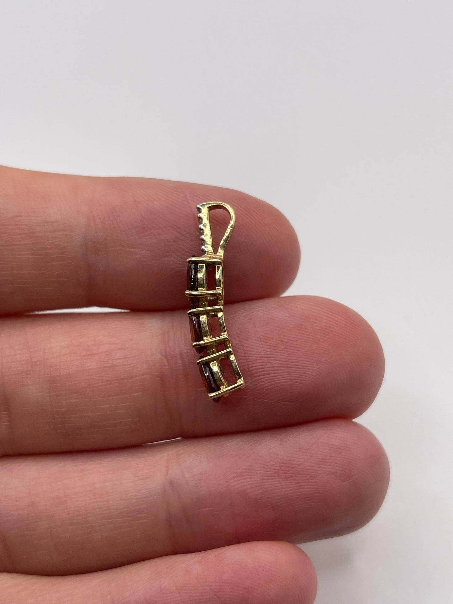 9ct gold tourmaline and zircon pendant