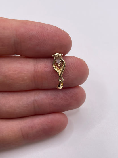 9ct gold opal and diamond pendant