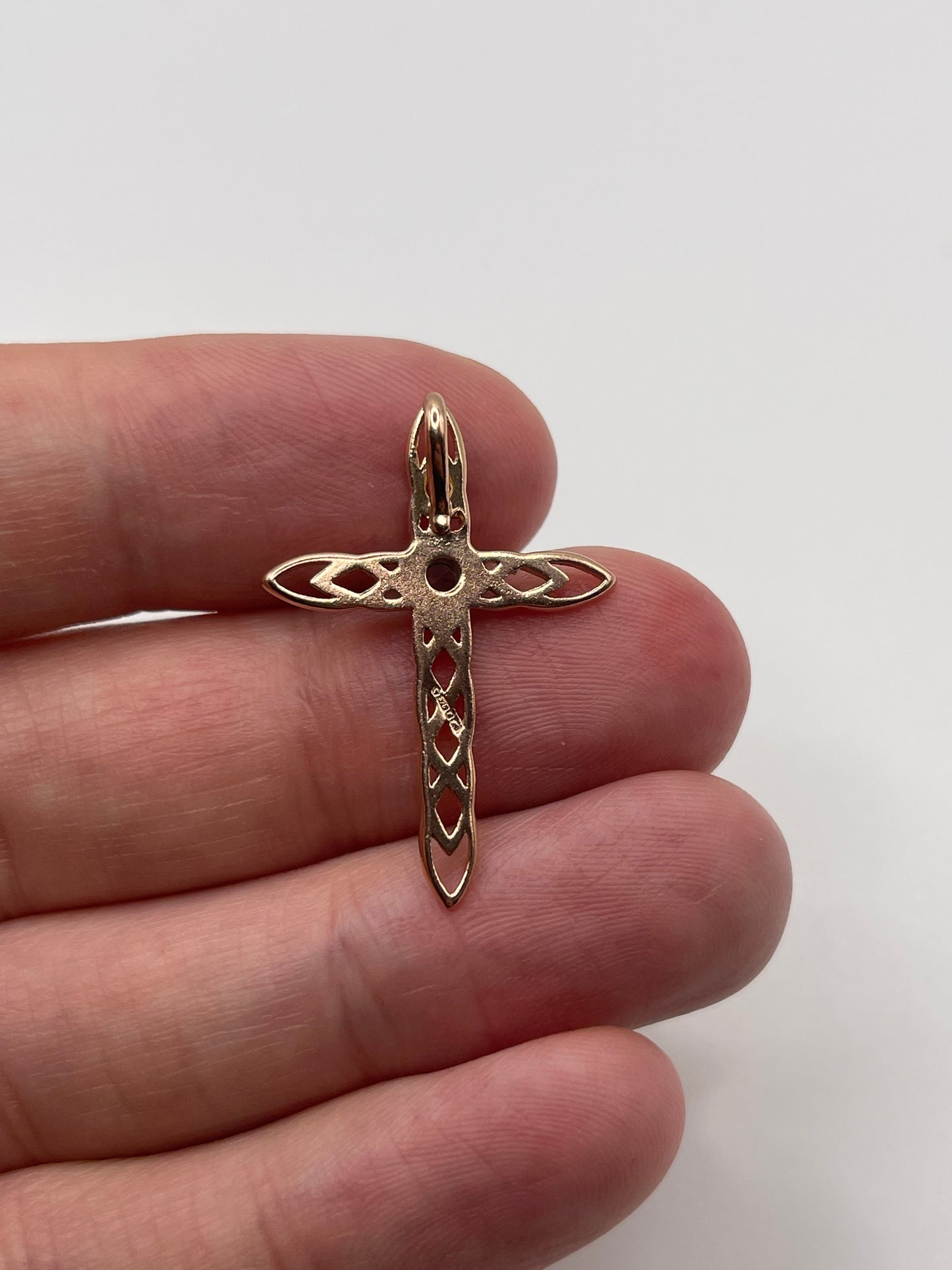 Clogau 9ct rose gold topaz cross pendant