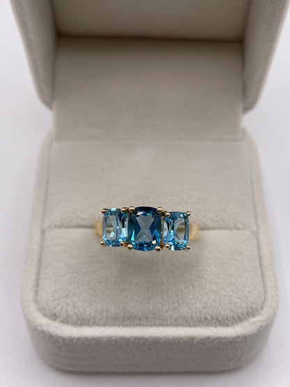 9ct gold blue topaz ring