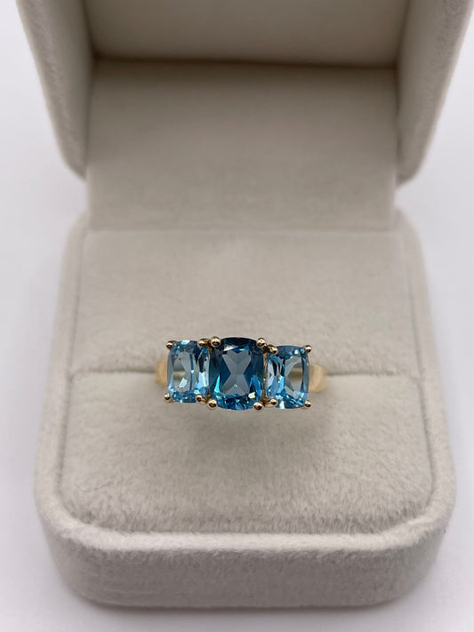 9ct gold blue topaz ring