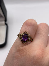 Load image into Gallery viewer, 9ct gold amethyst ring
