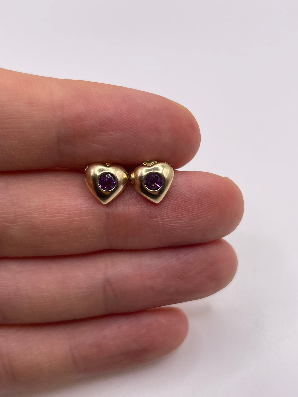 9ct gold amethyst earrings
