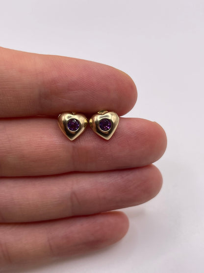 9ct gold amethyst earrings