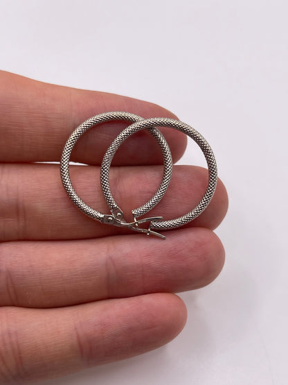 18ct white gold Creole earrings