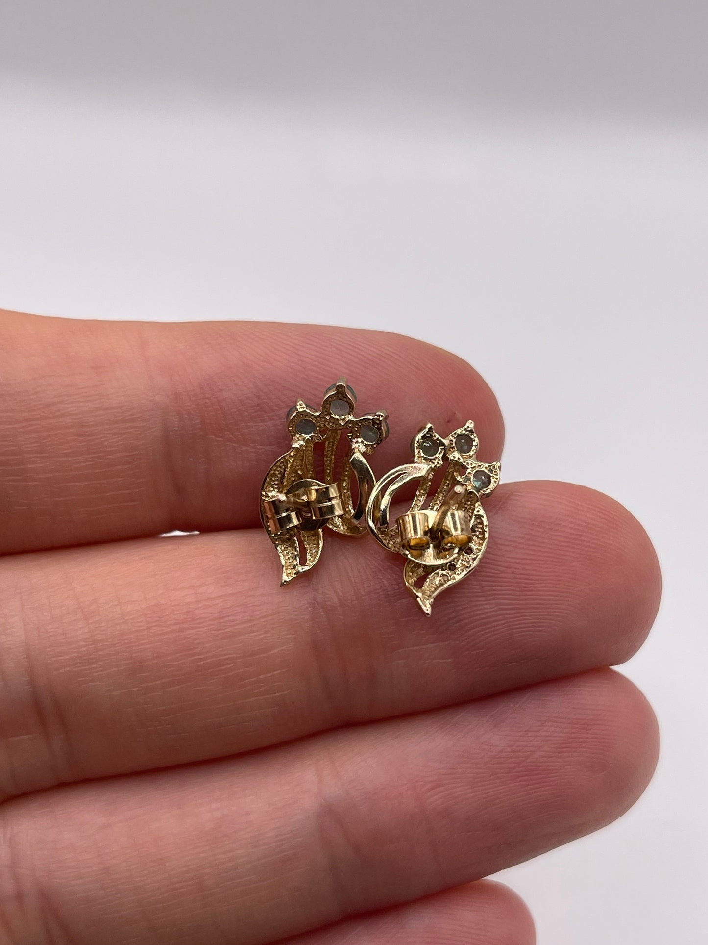 9ct gold emerald and diamond earrings